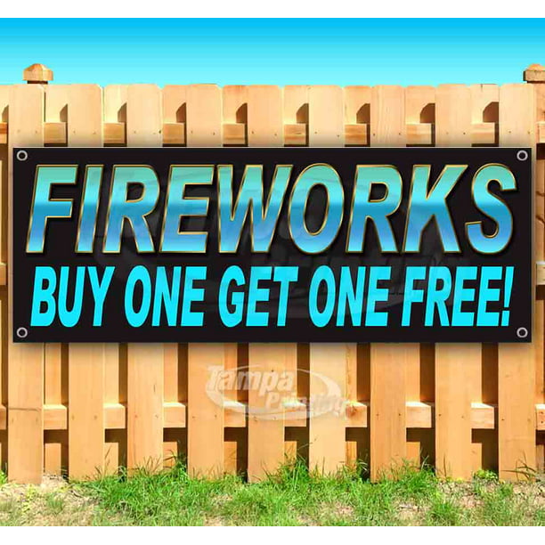 Store Advertising Flag, Many Sizes Available New Fireworks 13 oz Heavy Duty Vinyl Banner Sign with Metal Grommets 